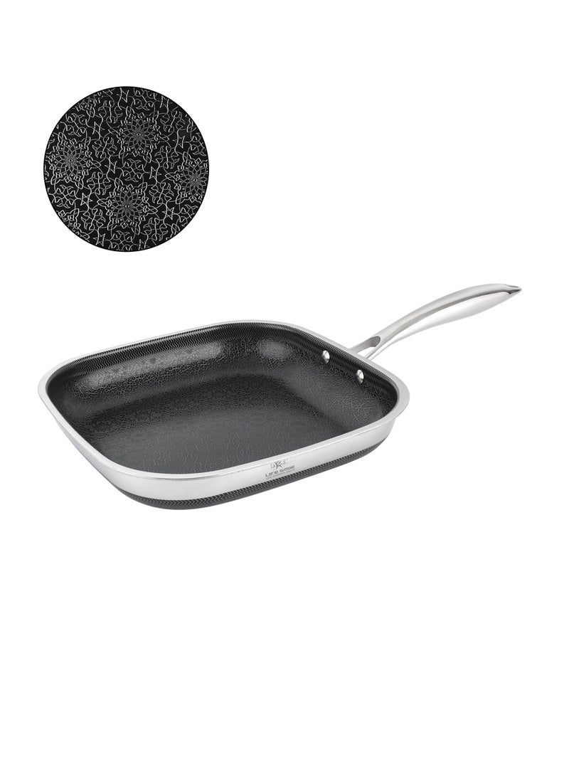 Life Smile 26cm Square Hybrid Stainless Steel Fry Pan (2.5L) – Non-Stick, Induction Bottom, Scratch-Resistant - Image 1